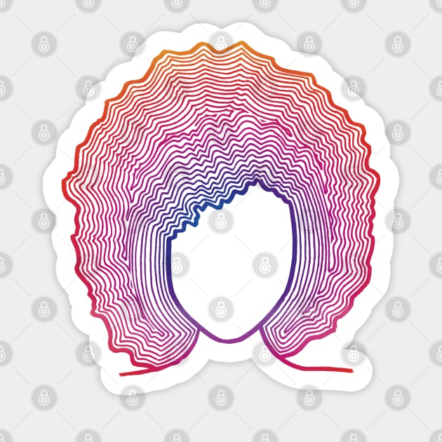 Pink afro line design Sticker by calenbundalas